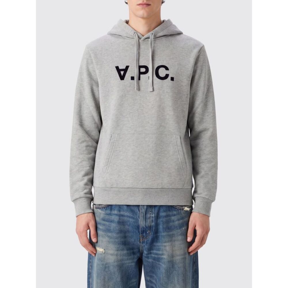 A.P.C. Men A.P.C. Cotton Logo Hoodie With Kangaroo Pocket